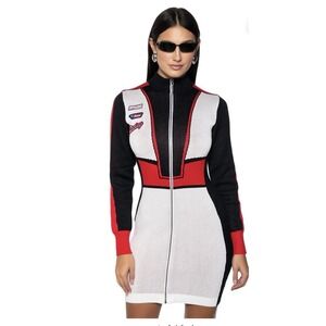 Medium Akira RACING KNIT BODYCON DRESS RSP: $64 High Quality Fabric Chic Trendy